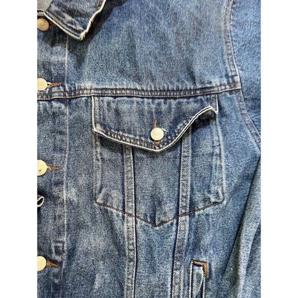 Eagles Ridge American Flag Jacket Adult XL Blue Demin Button Long Sleeve Mens - Picture 3 of 12